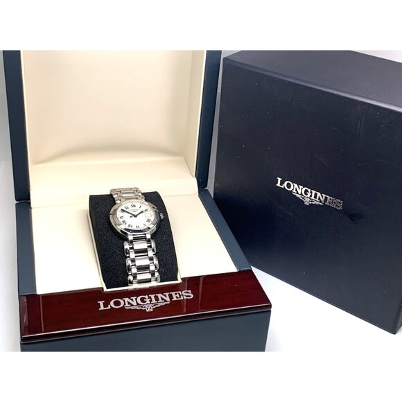 Longines Women's Watch L81124716 PrimaLuna Swiss Quartz Silver Roman Dial 30mm - Picture 3 of 14